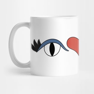 Cute Eye Love You Boo Cartoon Text Art Horizontal Mug